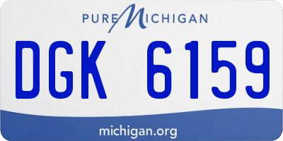 MI license plate DGK6159