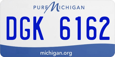 MI license plate DGK6162
