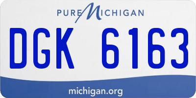 MI license plate DGK6163