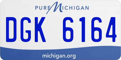 MI license plate DGK6164
