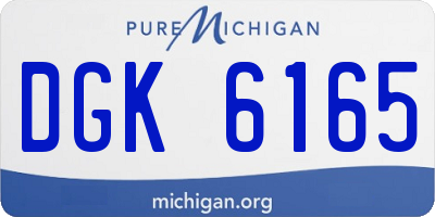 MI license plate DGK6165