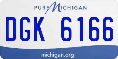 MI license plate DGK6166