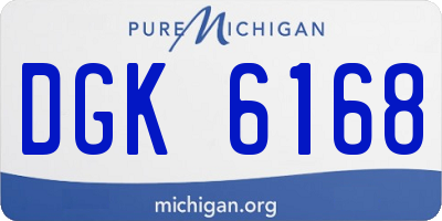 MI license plate DGK6168