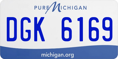MI license plate DGK6169