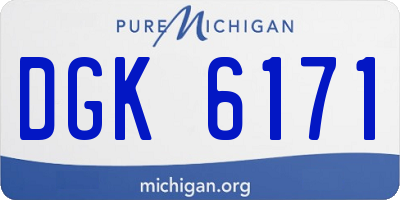 MI license plate DGK6171