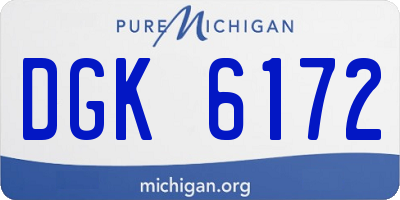 MI license plate DGK6172