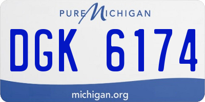 MI license plate DGK6174