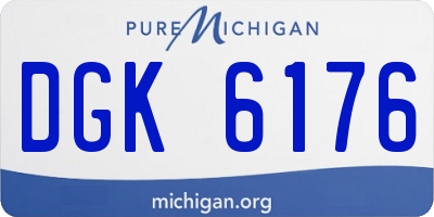 MI license plate DGK6176