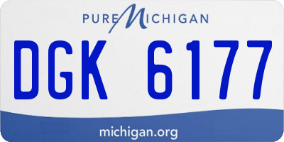 MI license plate DGK6177