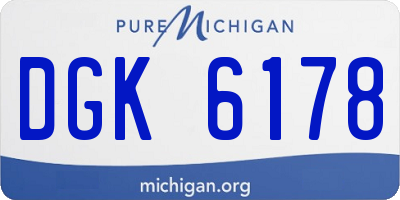 MI license plate DGK6178