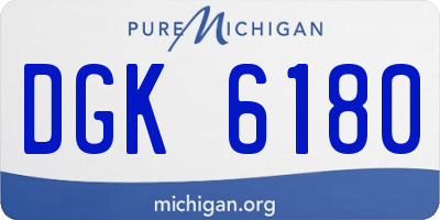 MI license plate DGK6180