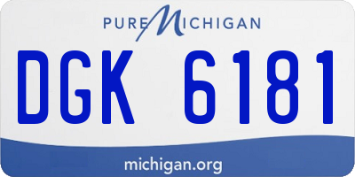 MI license plate DGK6181
