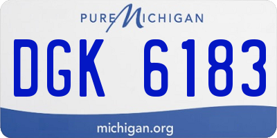 MI license plate DGK6183