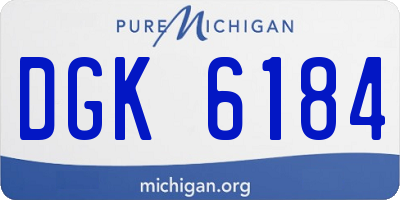 MI license plate DGK6184