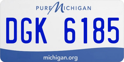 MI license plate DGK6185