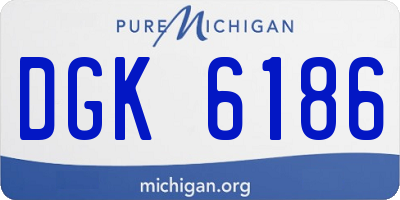 MI license plate DGK6186