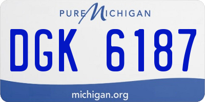 MI license plate DGK6187