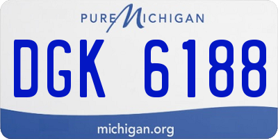 MI license plate DGK6188