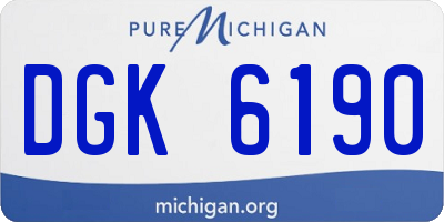 MI license plate DGK6190