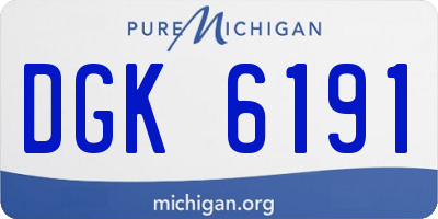 MI license plate DGK6191