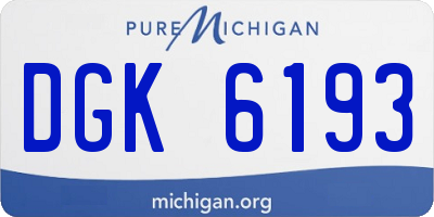MI license plate DGK6193