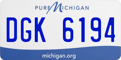 MI license plate DGK6194