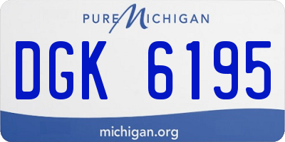 MI license plate DGK6195