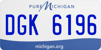 MI license plate DGK6196