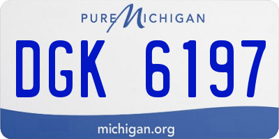 MI license plate DGK6197