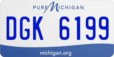 MI license plate DGK6199