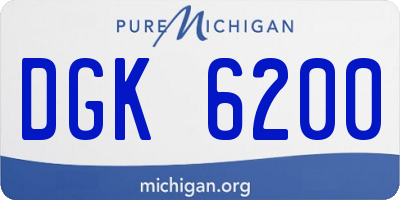MI license plate DGK6200