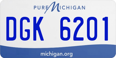 MI license plate DGK6201