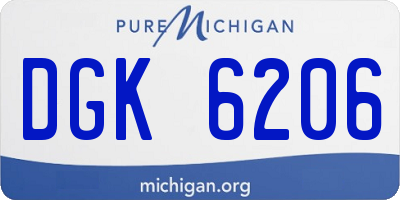 MI license plate DGK6206