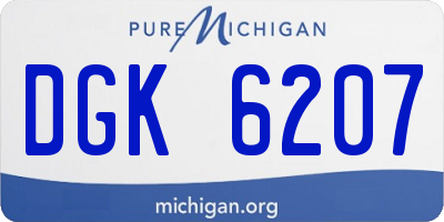 MI license plate DGK6207
