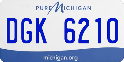 MI license plate DGK6210