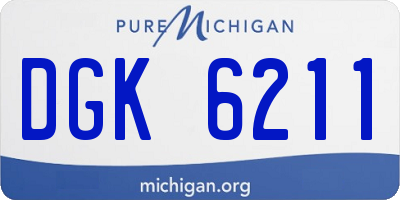 MI license plate DGK6211