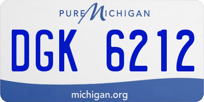 MI license plate DGK6212