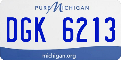 MI license plate DGK6213