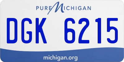MI license plate DGK6215