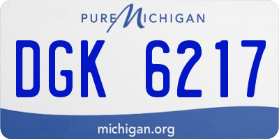 MI license plate DGK6217