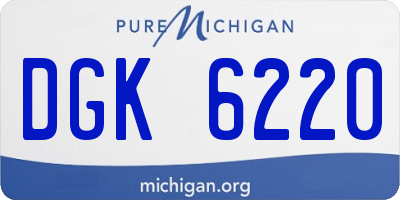 MI license plate DGK6220