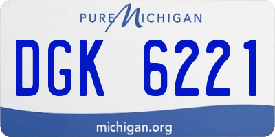 MI license plate DGK6221