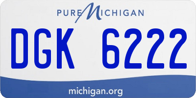 MI license plate DGK6222