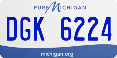 MI license plate DGK6224