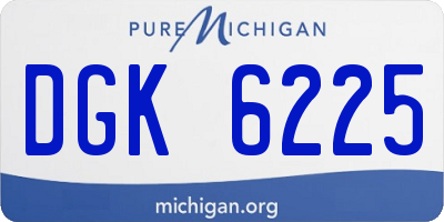 MI license plate DGK6225