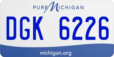 MI license plate DGK6226