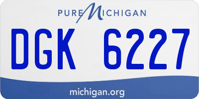 MI license plate DGK6227