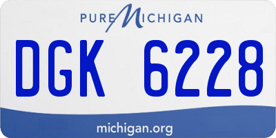MI license plate DGK6228
