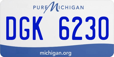 MI license plate DGK6230