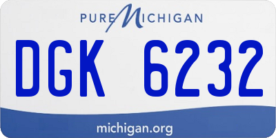 MI license plate DGK6232